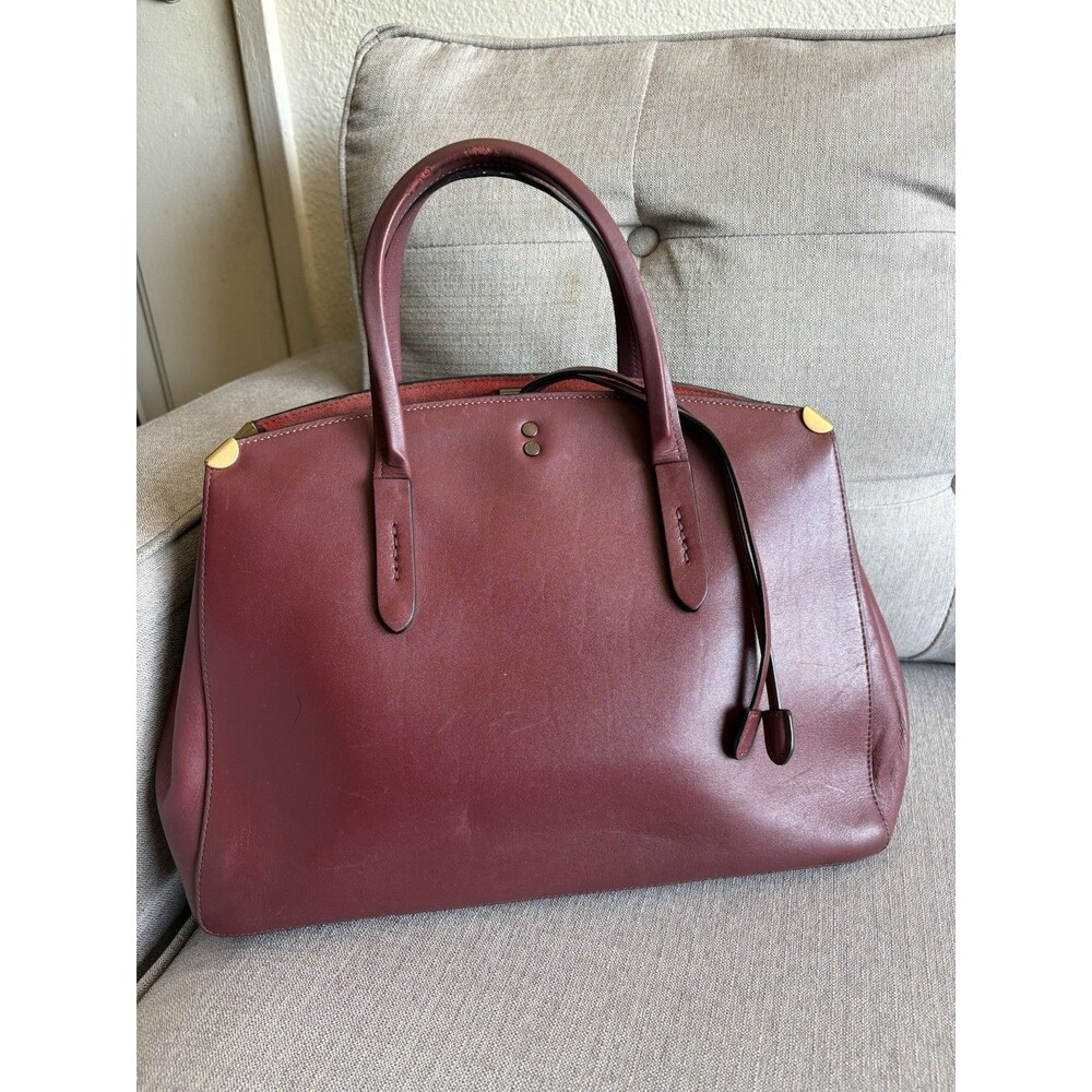 Coach 1941 Cooper Carryall 22821 Bordeaux Three Compartment Leather Satchel